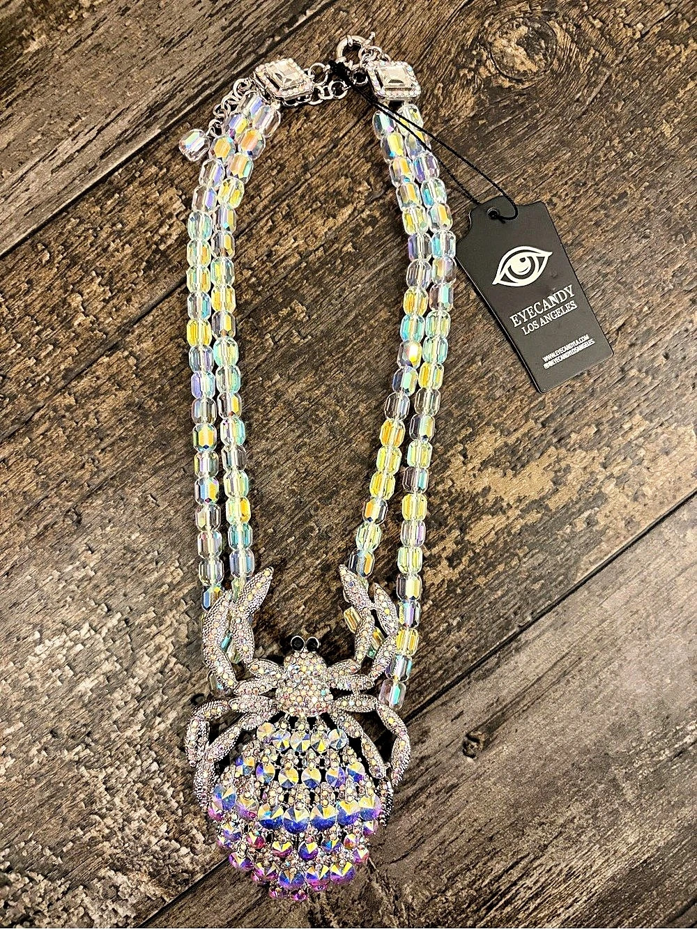 Eyecandy Los Angeles Multicolor Crystal Pendant Necklace NWT